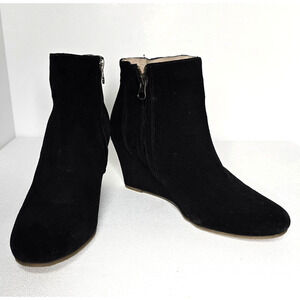 Women's Boden BLACK Suede Wedge Heel Booties Boots Sizes EU 39
